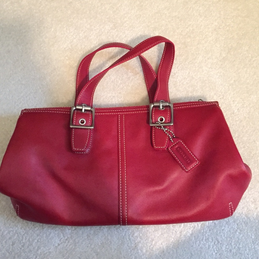 Coach Red Leather Mini Tote